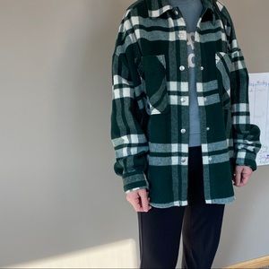 Zara green/white plaid shacket size small. New!